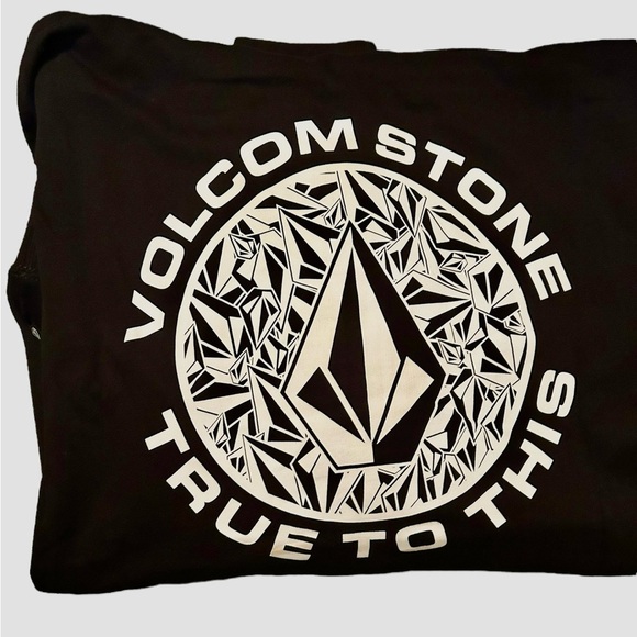 Volcom Stone “True To This” Black Hoodie Youth Small Logo Pullover Skate Surf - Picture 3 of 4